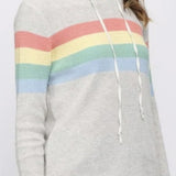 WAFFLE KNIT STRIPED HOODIE