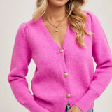 BUTTON DOWN VNECK CARDIGAN