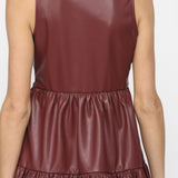 VEGAN LEATHER SLVLS MINI DRESS