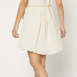 MINI DRESS WITH CONTRAST PIPE/BRAID