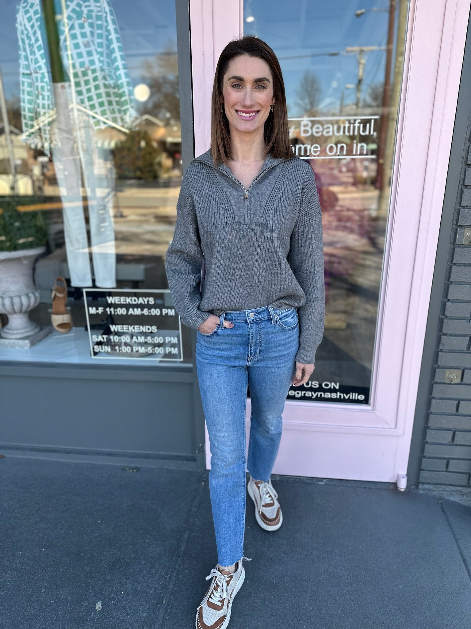 HALF ZIP SWEATER
