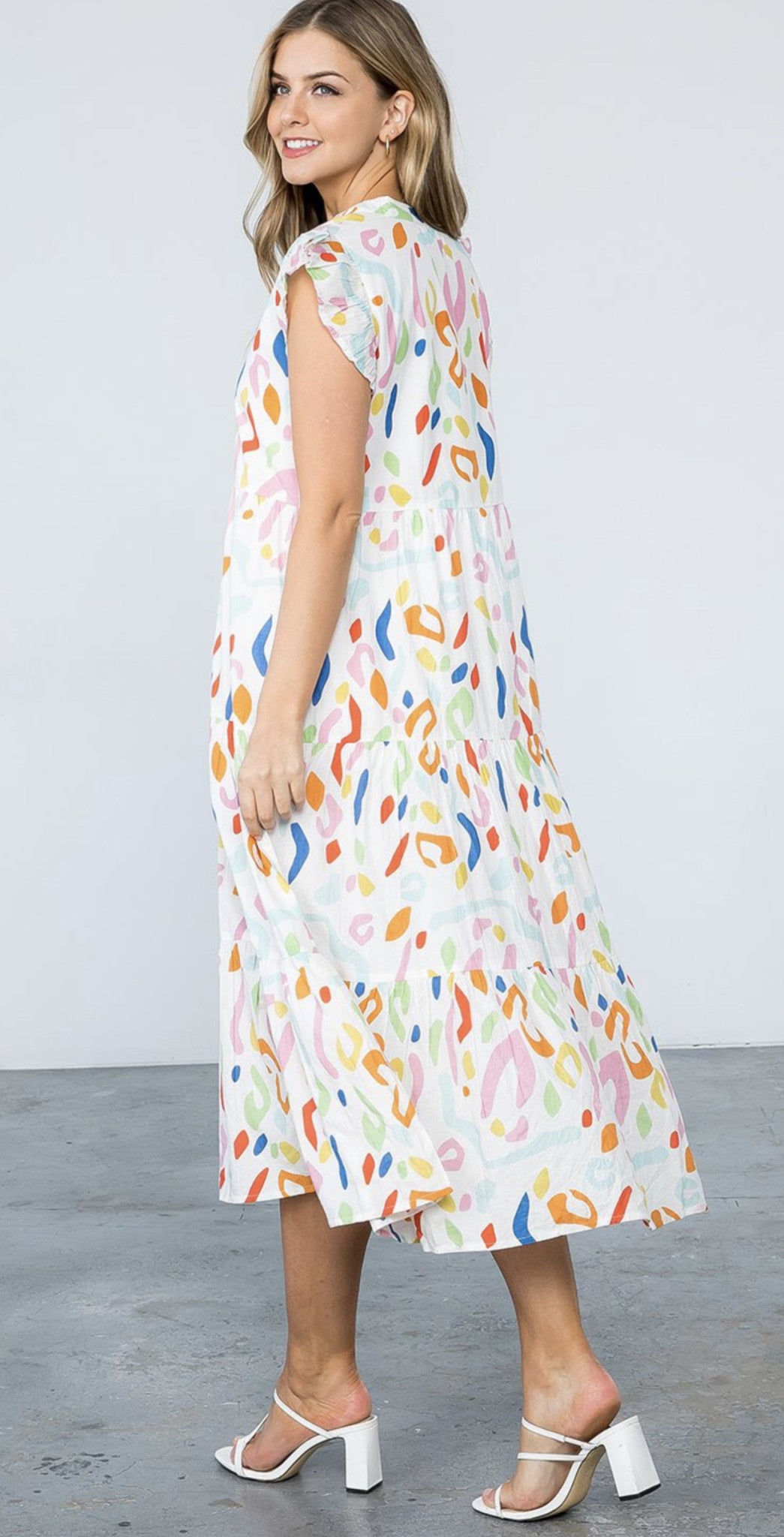 ABSTRACT PRINT MAXI DRESS