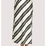 SUMMER STRIPED SATIN WRAP SKIRT