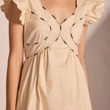 CONTRAST MULTI COLOR PIPING MIDI