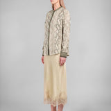 Snakeskin Printed Button-down Blouse
