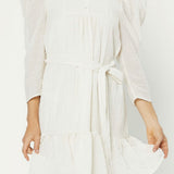 CRINKLED PUFF SLV MINI DRESS