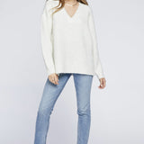 FLECK V NECK SWEATER