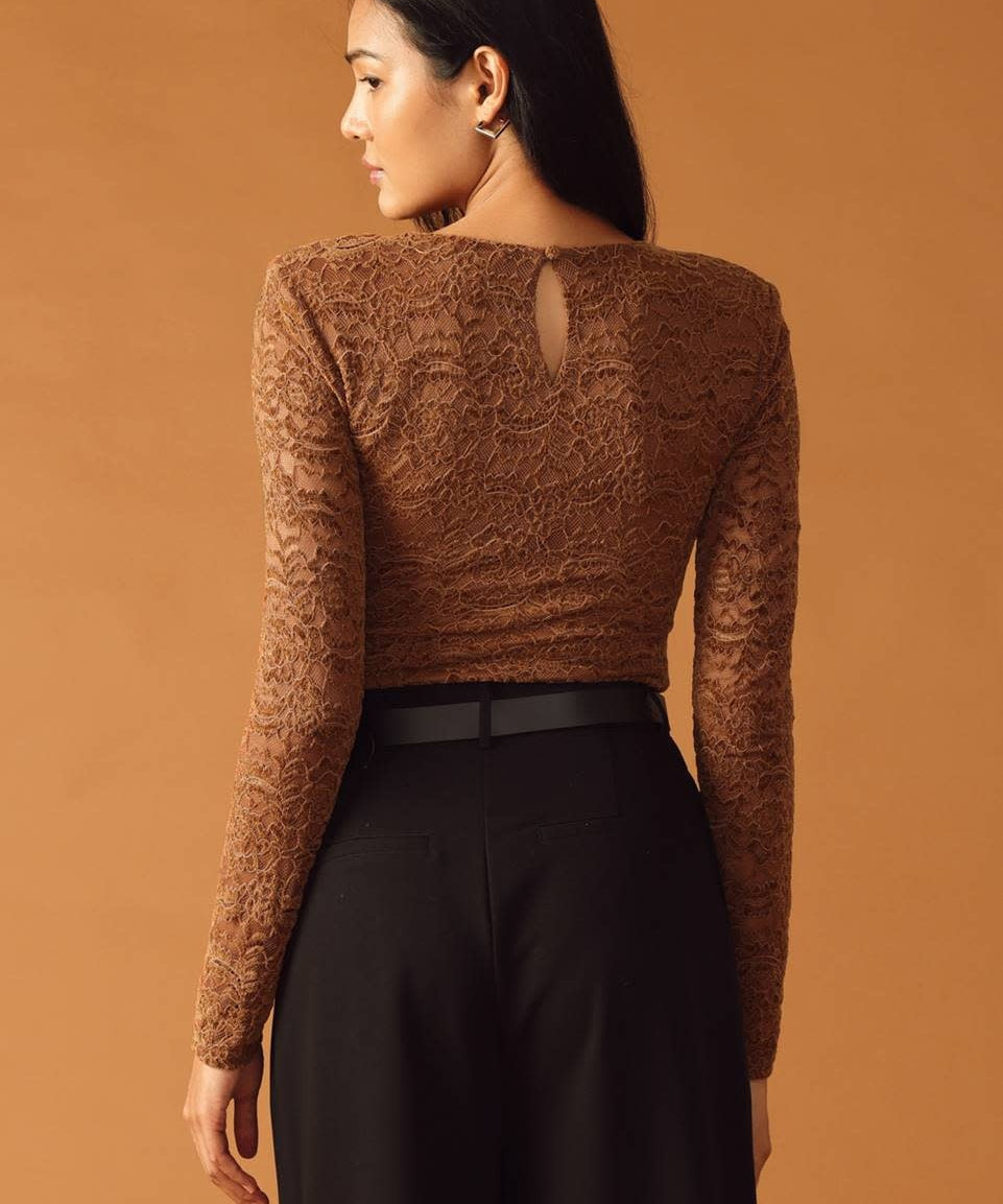 WOVEN LACE BODYSUIT