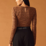 WOVEN LACE BODYSUIT