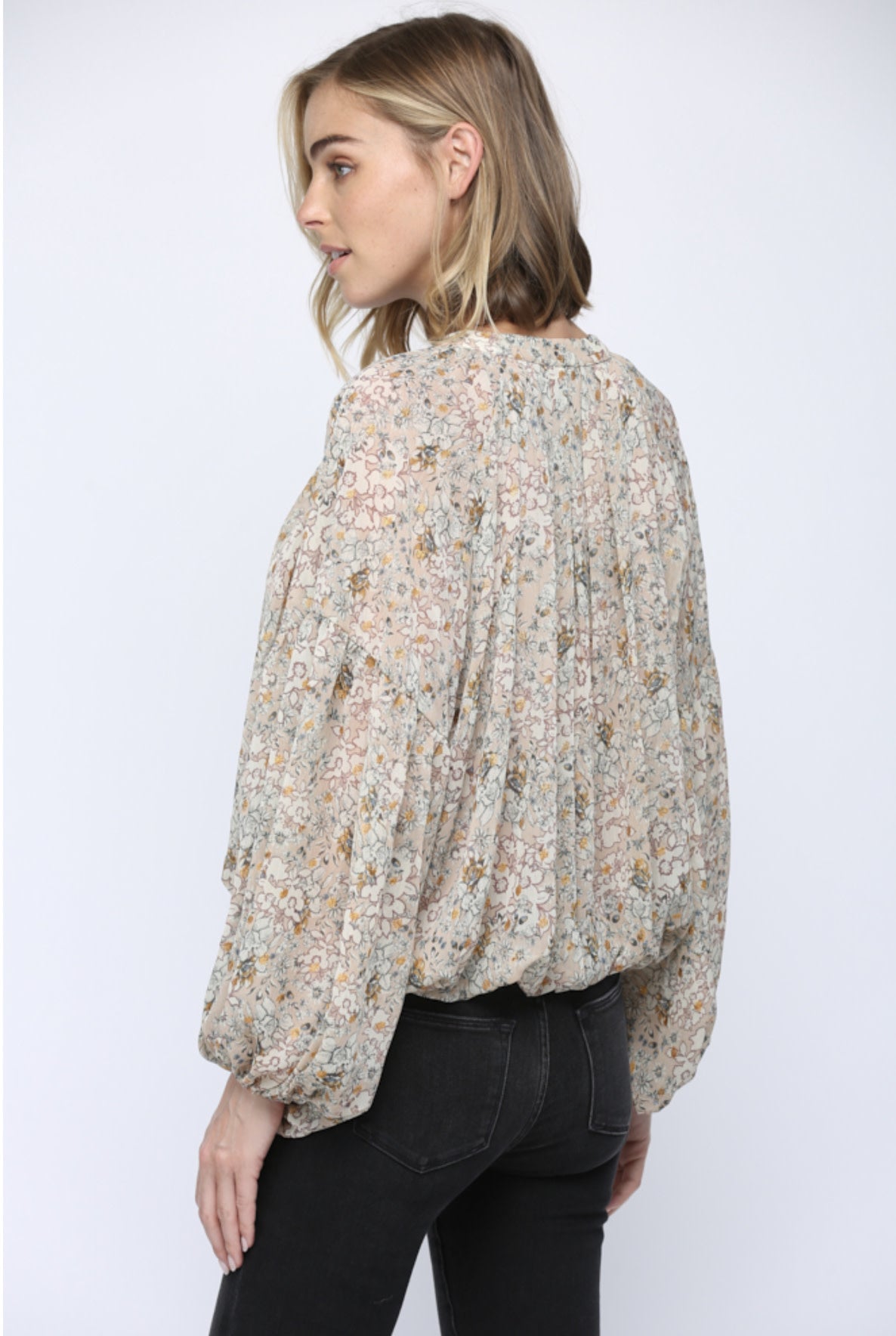 LUREX FLORAL PRINT BLOUSE