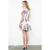 PUFF SLEEVE VNECK MINI DRESS