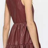 VEGAN LEATHER SLVLS MINI DRESS