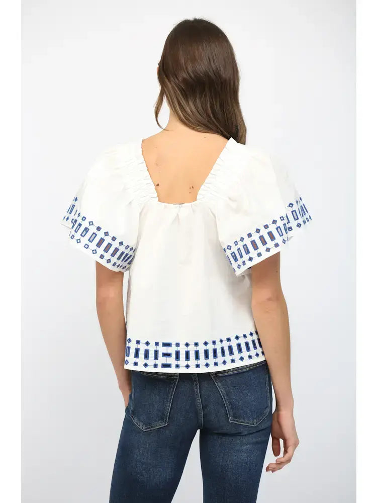 TEDDY RUFFLED SSLV FLORAL TOP