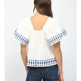 TEDDY RUFFLED SSLV FLORAL TOP