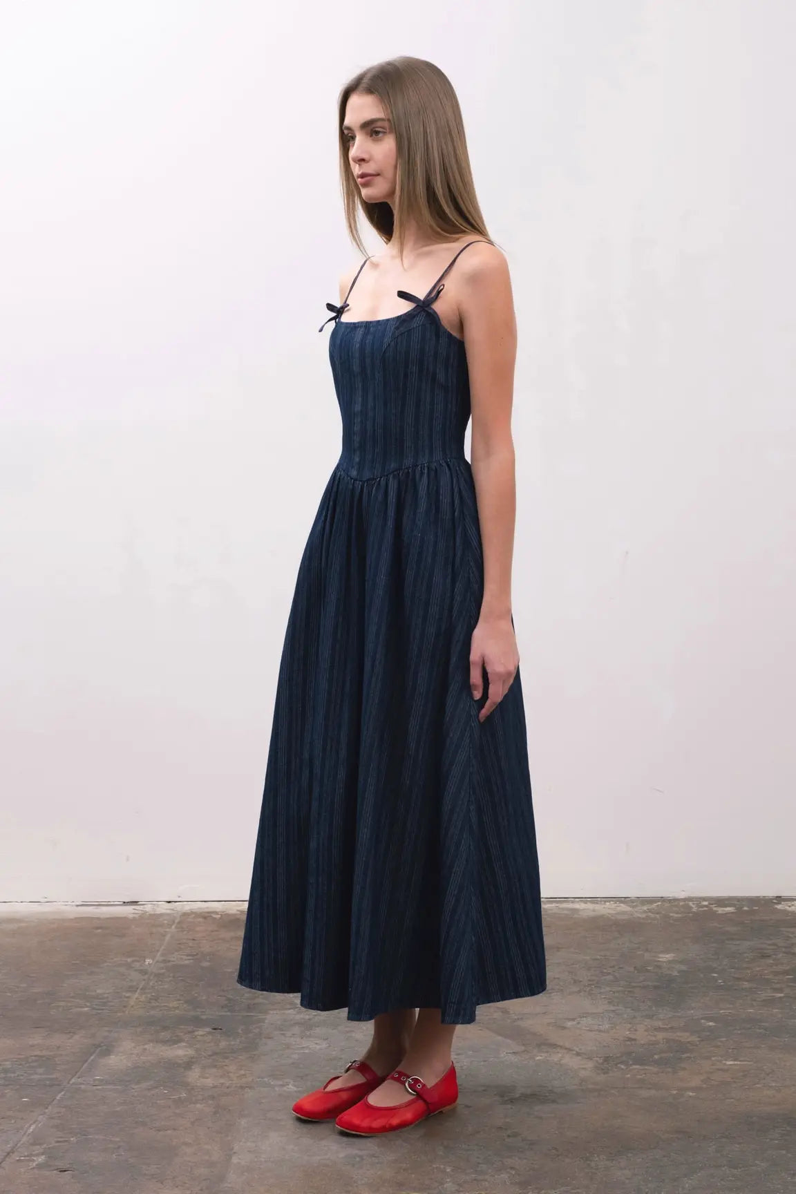 DENIM MIDI DRESS