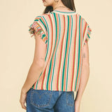 COLOR BLOCK CROCHET TOP