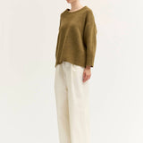 WIDE RIB KNIT TRIM SWEATER