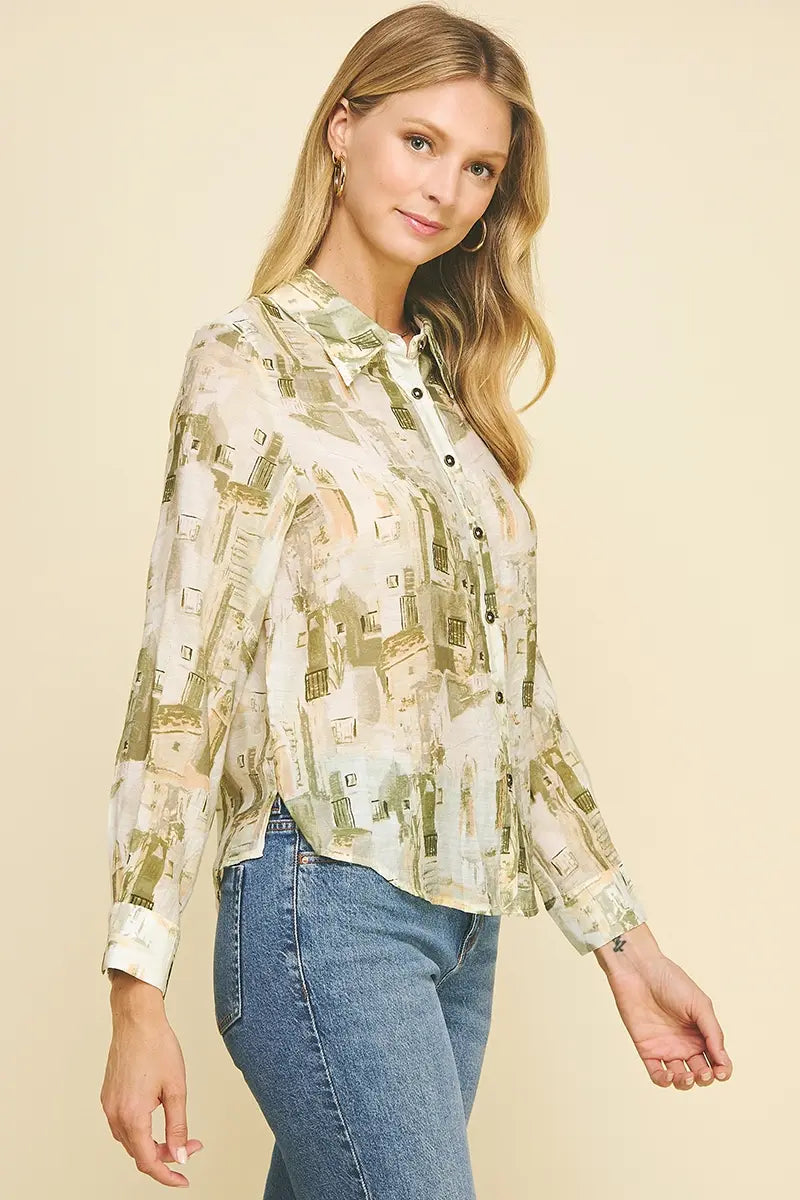FRENCH SCENIC PRINT TOP (additional colors)