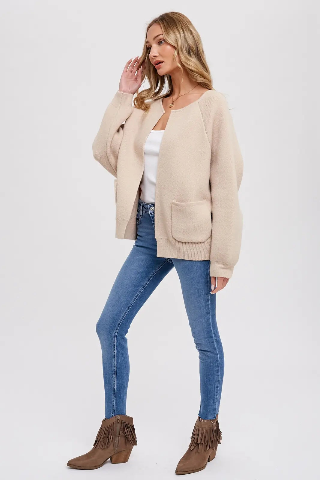 OPEN FRONT SWEATER JACKET