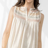 SMOCKED ZIG ZAG SLVLS TOP