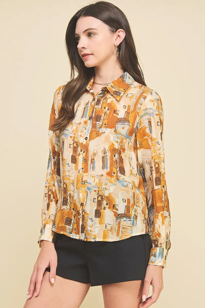 FRENCH SCENIC PRINT TOP (additional colors)