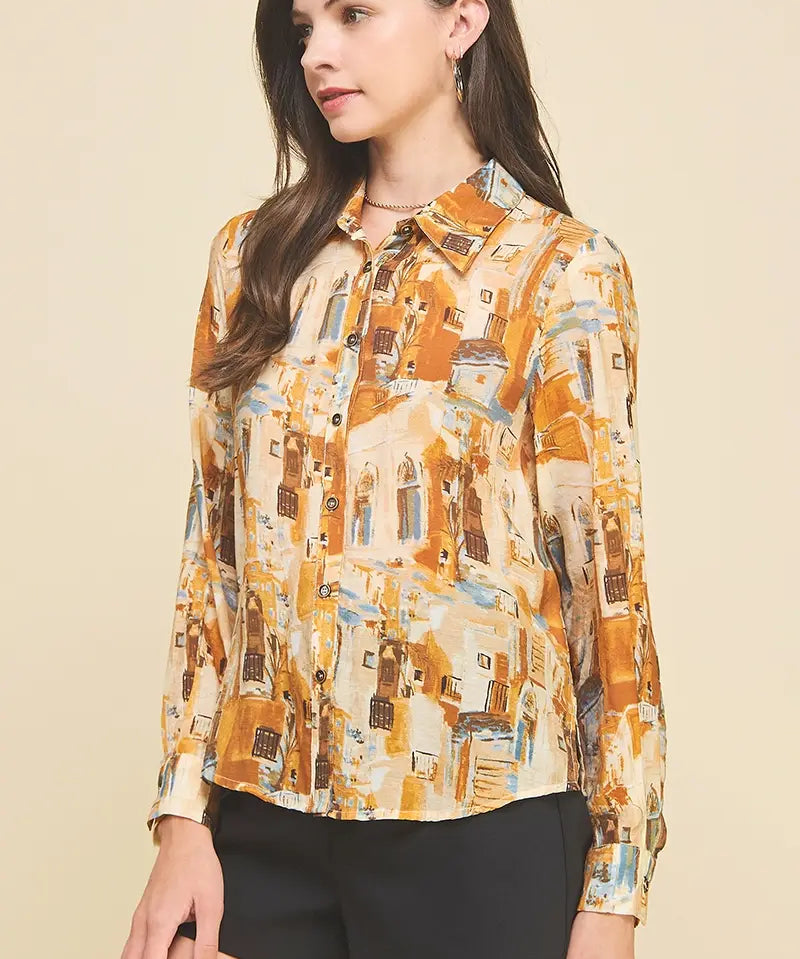 FRENCH SCENIC PRINT TOP (additional colors)