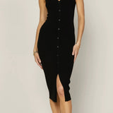 SLEEVELESS KNIT DRESS