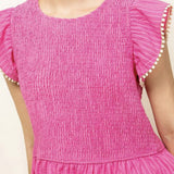 SMOCKED FLUTTER SLV TOP