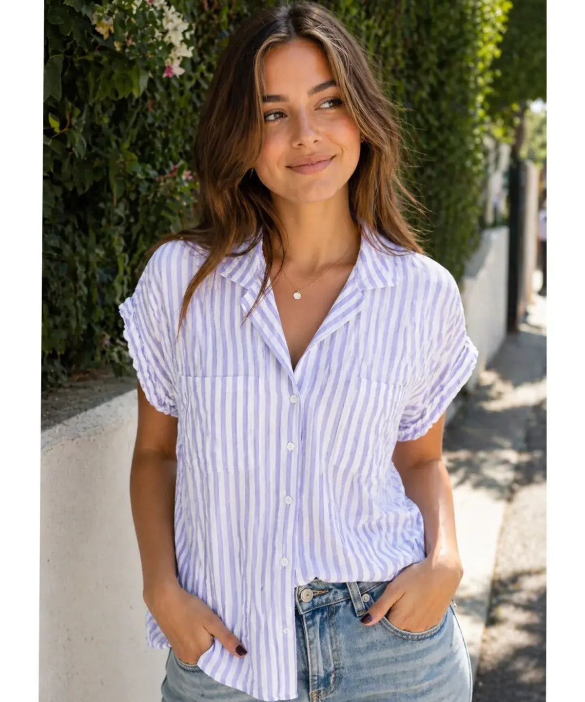 IDRIS STRIPE BUTTON DOWN
