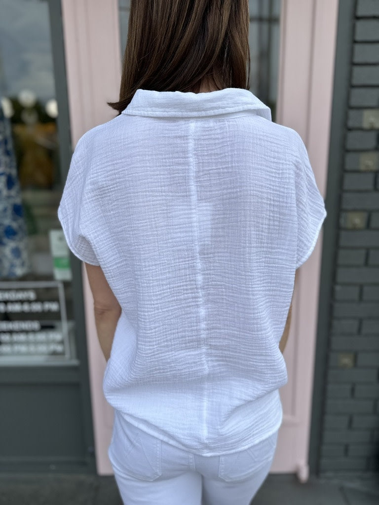 ALI FRONT KNOT GAUZE TOP