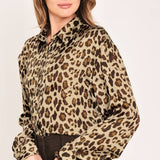Silky Leopard Button Down Blouse