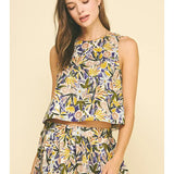 FLORAL PRINT SLEEVELESS TOP