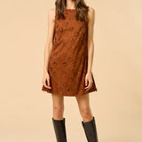 FLOWER CUT OUT SUEDE MINI