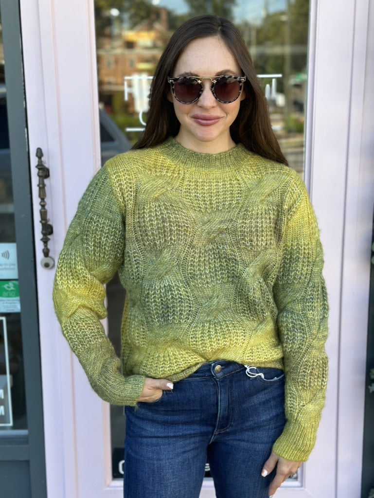 TIE DYE SCOOP NECK SWEATER