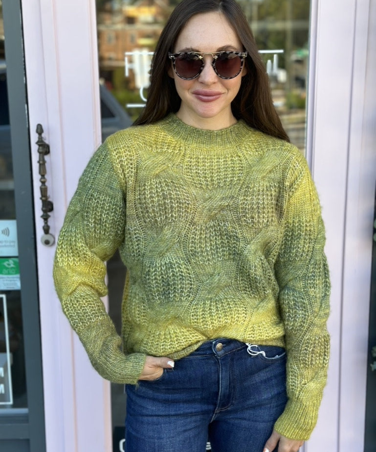 TIE DYE SCOOP NECK SWEATER