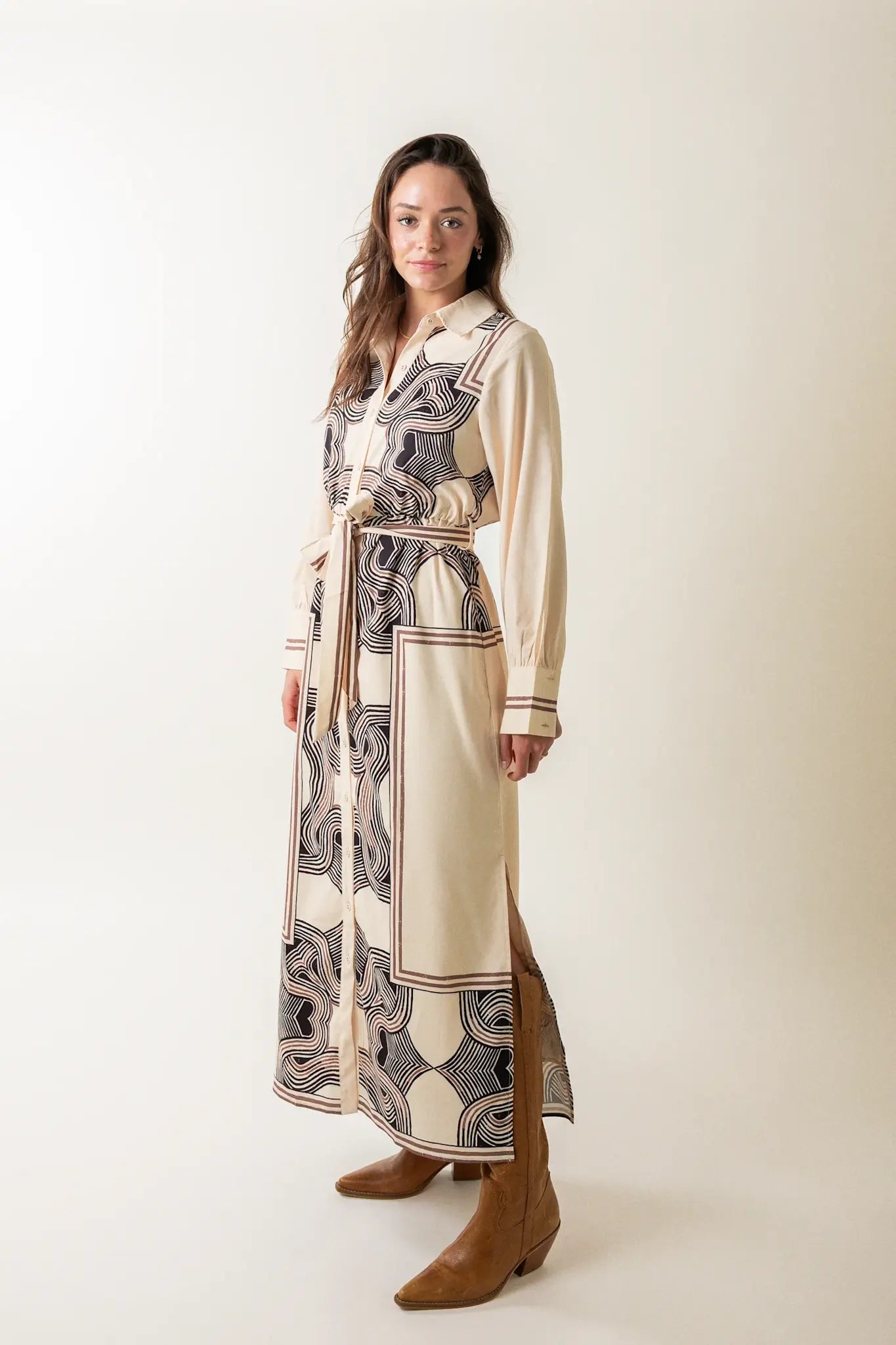 LSLV PRINT MAXI SHIRTDRESS