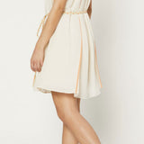 MINI DRESS WITH CONTRAST PIPE/BRAID