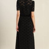 SSLV WOVEN LACE MIDI DRESS