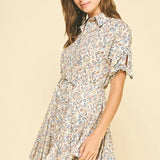 FLORAL BUTTON DOWN MINI DRESS