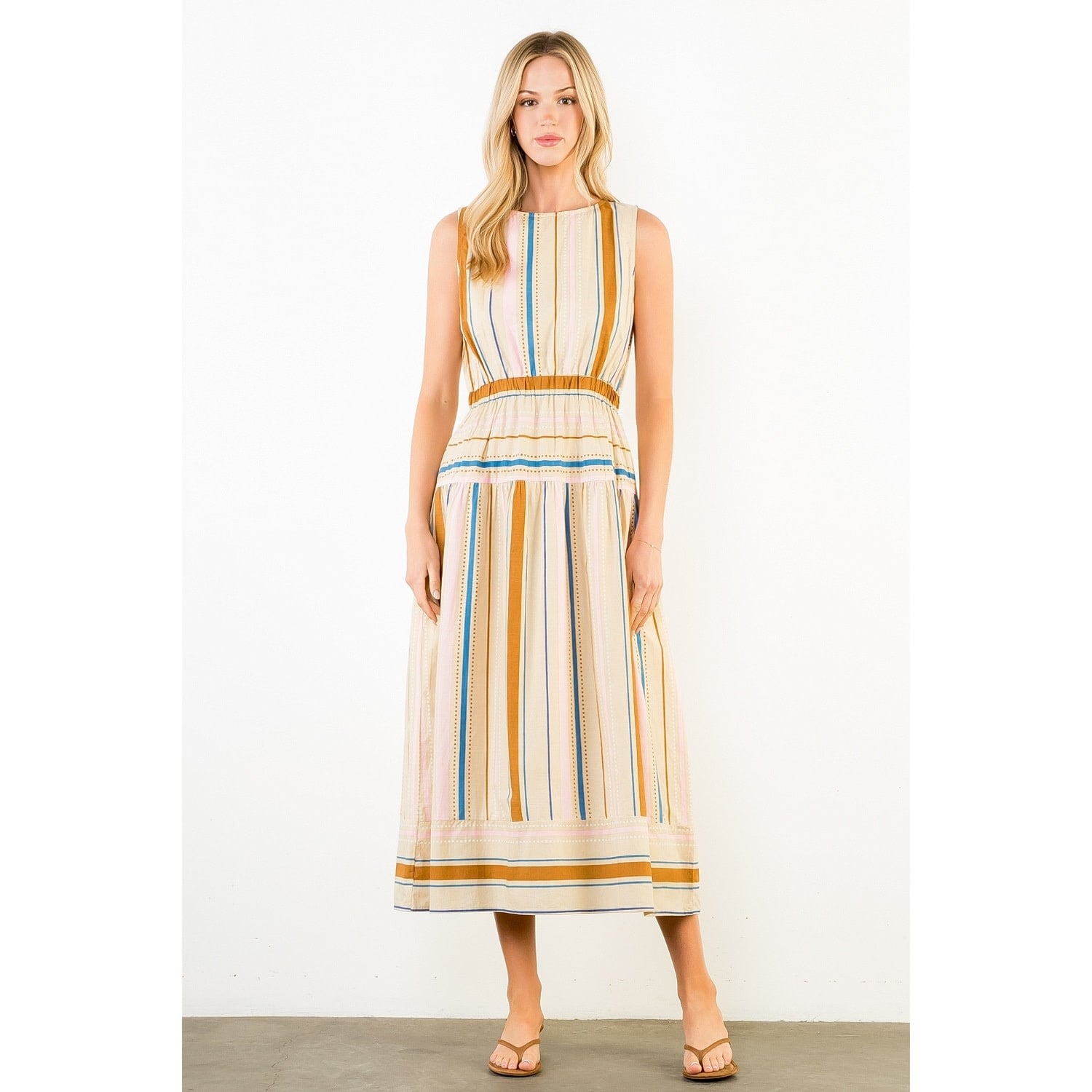 STRIPE MIDI DRESS