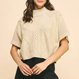 MOCK NECK SSLV SWEATER