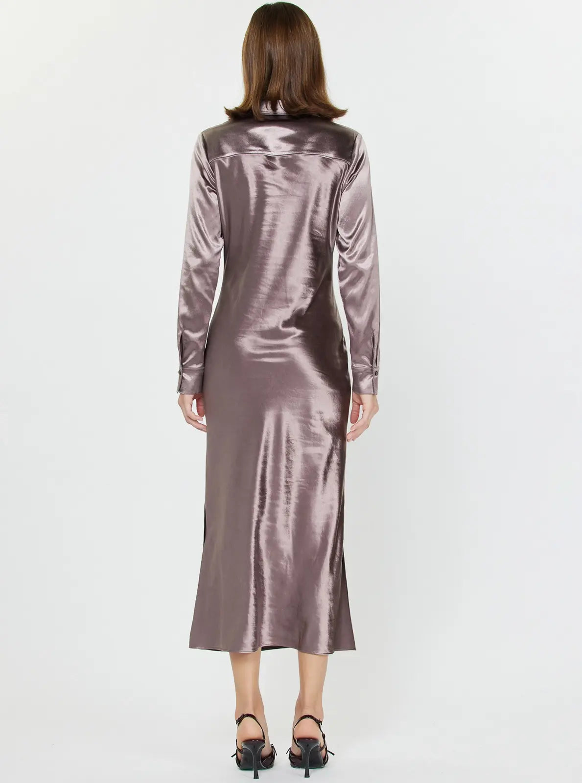 LSLV SILKY SHIRT DRESS