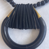 ASHLEY BLK FRINGE NECKLACE