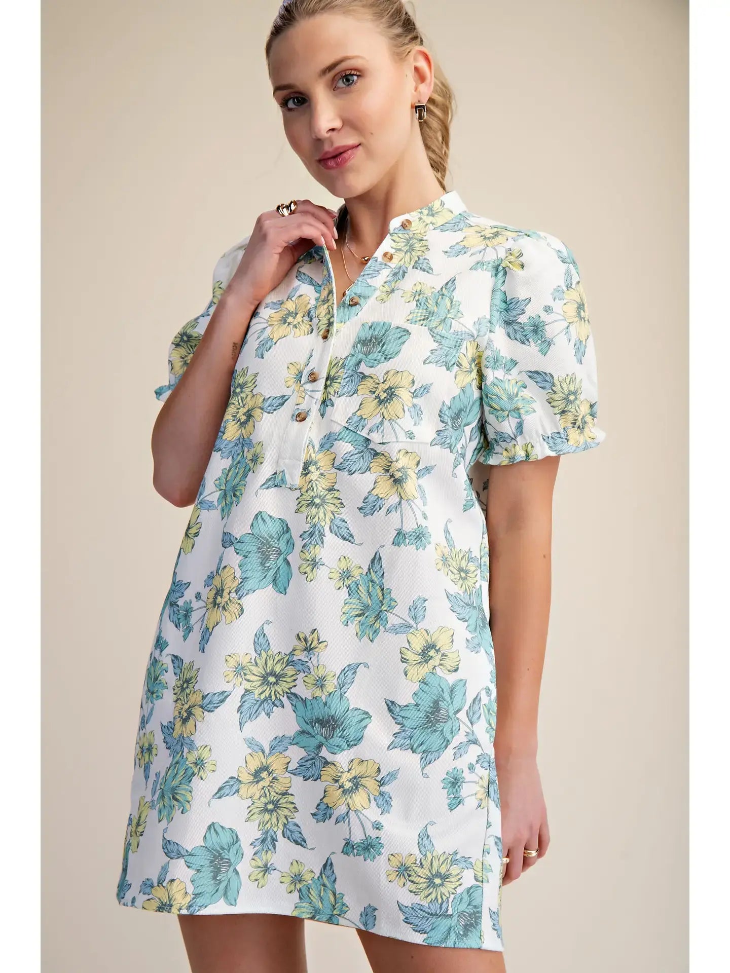 VINTAGE FLORAL MINI DRESS