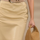 SUEDE CRESCENT MOON BUCKLE BELT