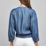 3/4 Sleeve Denim Tencel Jacket