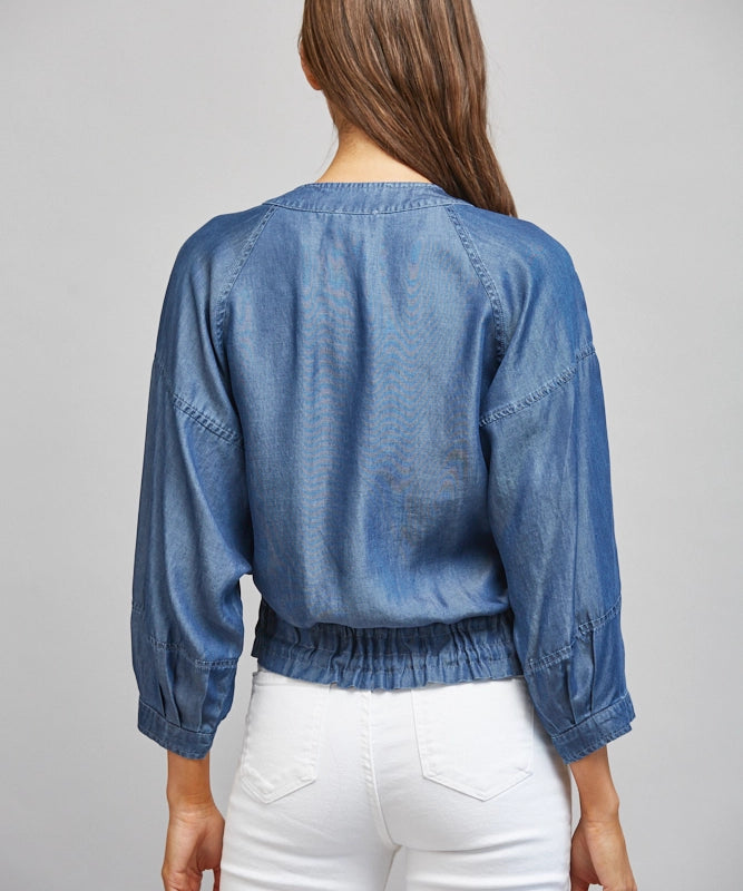 3/4 Sleeve Denim Tencel Jacket