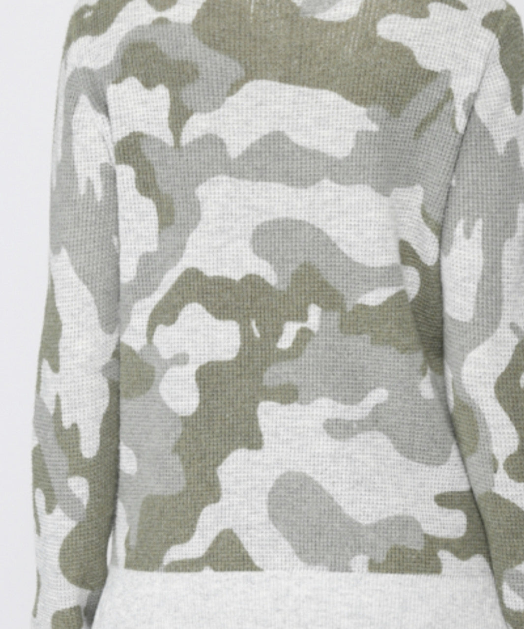 CAMO WAFFLE KNIT SWEATER