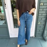 Brown Ribbed Knit Sweater Top