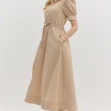 CLAIR TAUPE MIDI DRESS